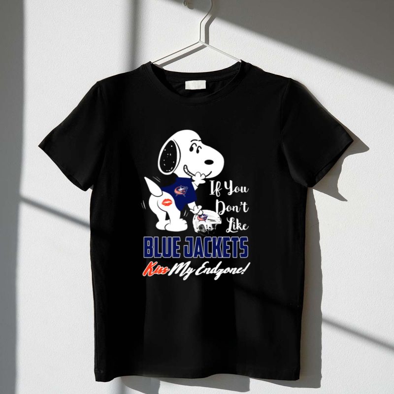 If You Dont Like Blue Jackets Kiss My Endzone Snoopy Columbus Blue Jackets Fans 1 T Shirt.jpg