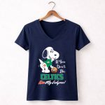 If You Dont Like Celtics Kiss My Endzone Snoopy Boston Celtics Fans 5 Womens V Neck