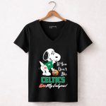 If You Dont Like Celtics Kiss My Endzone Snoopy Boston Celtics Fans 6 Womens V Neck