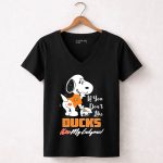 If You Dont Like Ducks Kiss My Endzone Snoopy Anaheim Ducks Fans 7 Womens V Neck.jpg