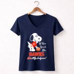 If You Dont Like Hawks Kiss My Endzone Snoopy And Atlanta Basketball Fans 5 Womens V Neck