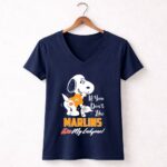 If You Dont Like Marlins Kiss My Endzone Snoopy Miami Fans 5 Womens V Neck.jpg