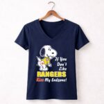 If You Dont Like Rangers Kiss My Endzone Snoopy Texas Rangers 5 Womens V Neck 1.jpg