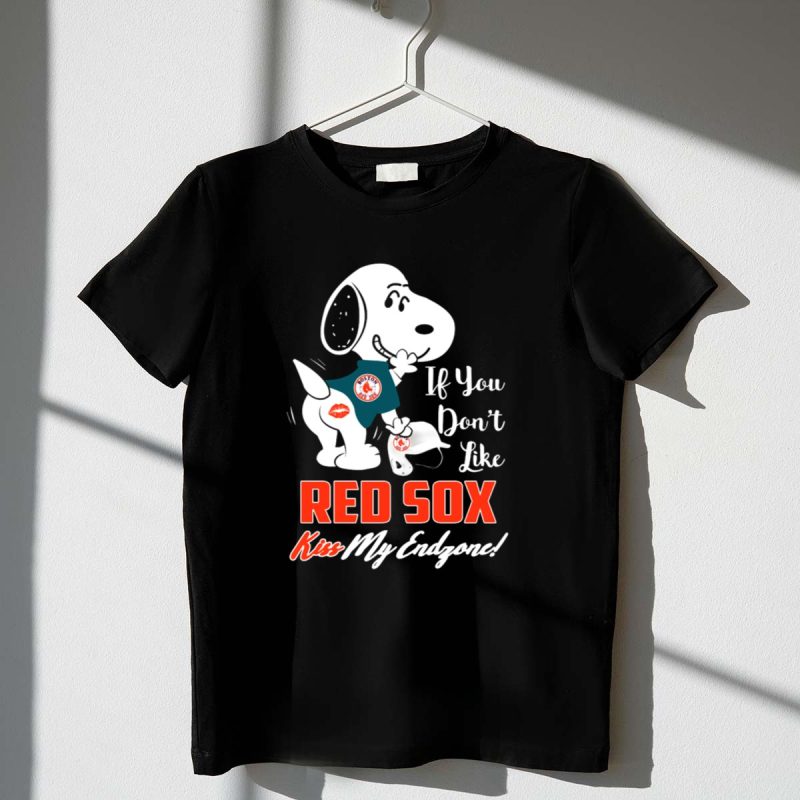 If You Dont Like Red Sox Kiss My Endzone Snoopy Boston Red Sox 1 T Shirt