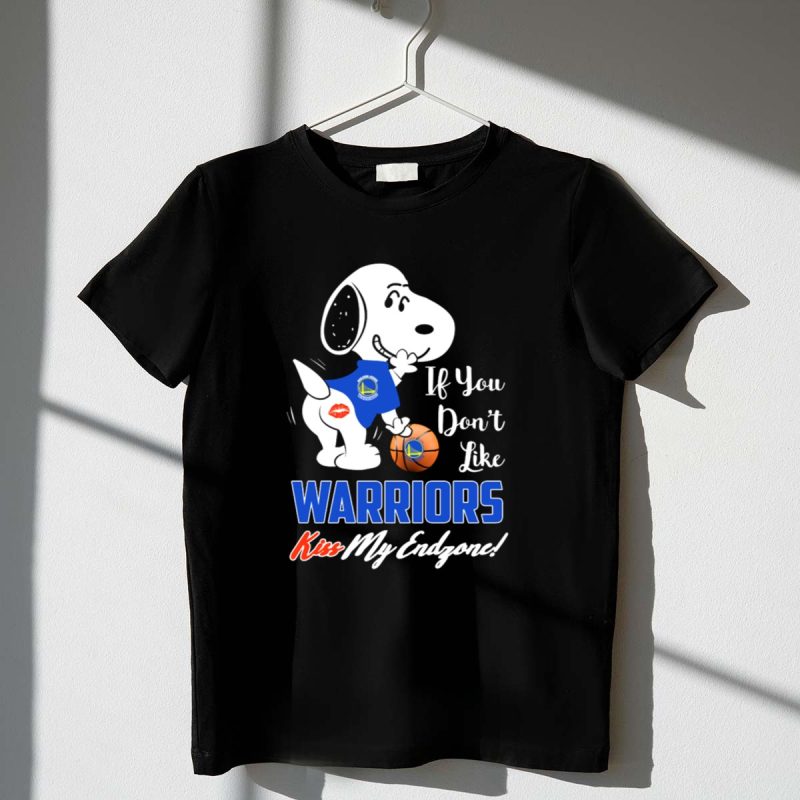 If You Dont Like Warriors Kiss My Endzone Snoopy Golden State Fans 1 T Shirt