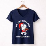 Im Just Here for the Cookies Peanuts Snoopy Santa 5 Womens V Neck 1.jpg