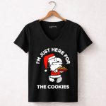 Im Just Here for the Cookies Peanuts Snoopy Santa 7 Womens V Neck 1.jpg