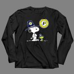 Indiana Pacers Snoopy and Woodstock in Team Hats 4 Long Sleeves