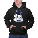 Indianapolis Colts Snoopy With Helmet And Horseshoe 2 Hoodie