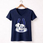 Indianapolis Colts Snoopy With Helmet And Horseshoe 5 Womens V Neck