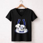 Indianapolis Colts Snoopy With Helmet And Horseshoe 7 Womens V Neck