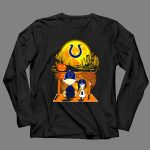 Indianapolis Colts Snoopy and Charlie Brown Halloween Pumpkin Night Scene 4 Long Sleeves