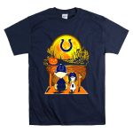 Indianapolis Colts Snoopy and Charlie Brown Halloween Pumpkin Night Scene T Shirt 7
