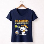 Islanders Make Me Drink Snoopy New York Islanders Fans 5 Womens V Neck.jpg