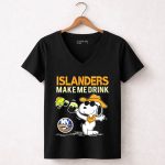 Islanders Make Me Drink Snoopy New York Islanders Fans 7 Womens V Neck.jpg