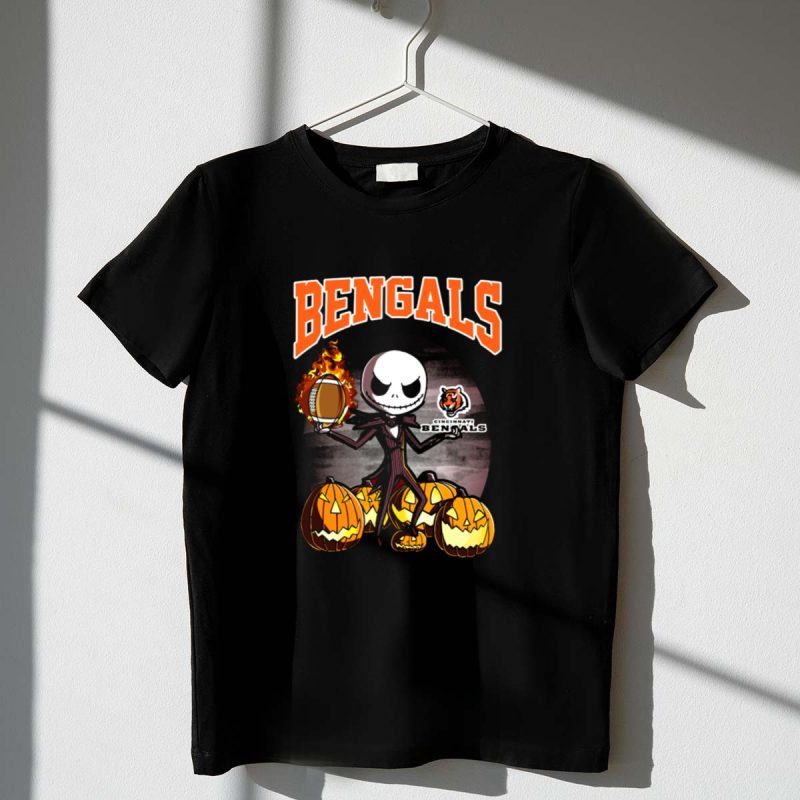 Jack Skellington Bengals Halloween Cincinnati Football Pumpkins 1 T Shirt