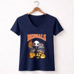 Jack Skellington Bengals Halloween Cincinnati Football Pumpkins 5 Womens V Neck