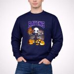 Jack Skellington Halloween Baltimore Ravens Pumpkin Football Ravens 3 Sweatshirt