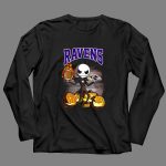 Jack Skellington Halloween Baltimore Ravens Pumpkin Football Ravens 4 Long Sleeves