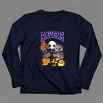 Jack Skellington Halloween Baltimore Ravens Pumpkin Football Ravens 6 Long Sleeves