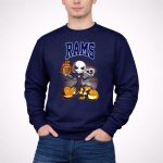 Jack Skellington Los Angeles Rams Halloween Football Pumpkins 3 Sweatshirt