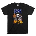 Jack Skellington Los Angeles Rams Halloween Football Pumpkins T Shirt 6