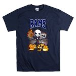 Jack Skellington Los Angeles Rams Halloween Football Pumpkins T Shirt 7
