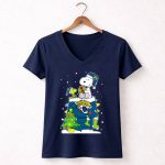 Jacksonville Jaguars Snoopy Christmas Peanuts Fan Holiday 5 Womens V Neck