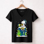 Jacksonville Jaguars Snoopy Christmas Peanuts Fan Holiday 7 Womens V Neck