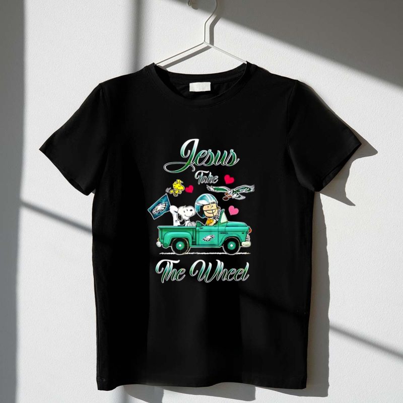 Jesus Take The Wheel Philadelphia Eagles Snoopy Go By Car 1 T Shirt
