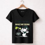 Jets Make Me Drink Snoopy And Woodstock New York Fans 7 Womens V Neck