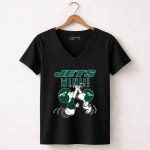 Jets Win Snoopy And Charlie Brown High Five Celebration 7 Womens V Neck