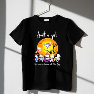 Just A Girl Who Love Halloween And Toronto Blue Jays 1 T Shirt.jpg