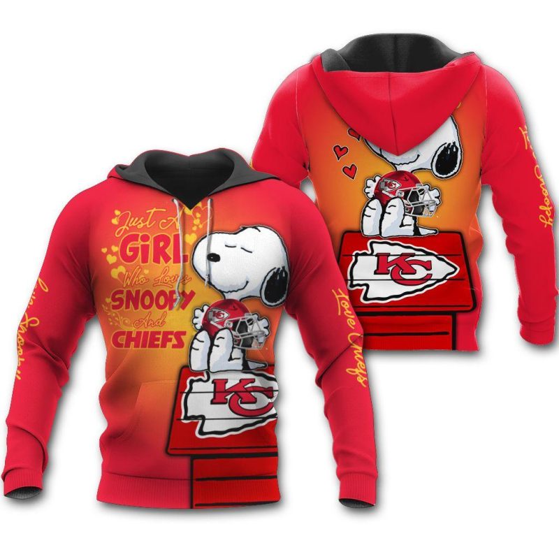 Just A Girl Who Love Snoopy And Chiefs All Over Print Hoodie 1.Jpg