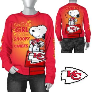 Just A Girl Who Love Snoopy And Chiefs All Over Print Sweatshirt 1.jpg