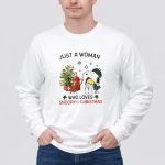 Just A Woman Who Loves Snoopy Hug Woodstock And Christmas 4 Long Sleeves 1.jpg