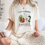 Just A Woman Who Loves Snoopy Hug Woodstock And Christmas T Shirt 7 1.jpg