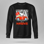 Just a Girl Who Loves Christmas and Atlanta Hawks Snoopy and Woodstock Car 9 Sweatshirt