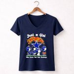 Just a Girl Who Loves Fall and Dallas Cowboys Peanuts Snoopy 5 Womens V Neck