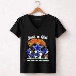 Just a Girl Who Loves Fall and Dallas Cowboys Peanuts Snoopy 7 Womens V Neck