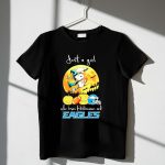 Just a Girl Who Loves Halloween and Philadelphia Eagles Snoopy 1 T Shirt
