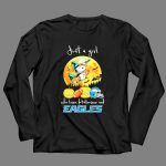 Just a Girl Who Loves Halloween and Philadelphia Eagles Snoopy 4 Long Sleeves