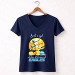 Just a Girl Who Loves Halloween and Philadelphia Eagles Snoopy 5 Womens V Neck