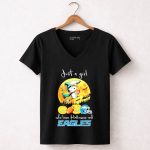 Just a Girl Who Loves Halloween and Philadelphia Eagles Snoopy 7 Womens V Neck