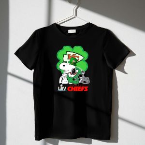 KC Chiefs St Patricks Day LIV Snoopy Shamrock 1 T Shirt
