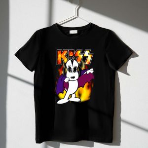 KISS Snoopy Peanuts Mashup with Flames and Comic 1 T Shirt.jpg