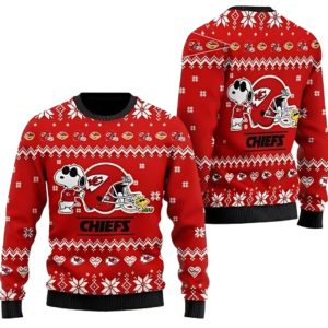 Kansas City Chiefs Cute The Snoopy Show Football Helmet Ugly Sweater 1.jpg