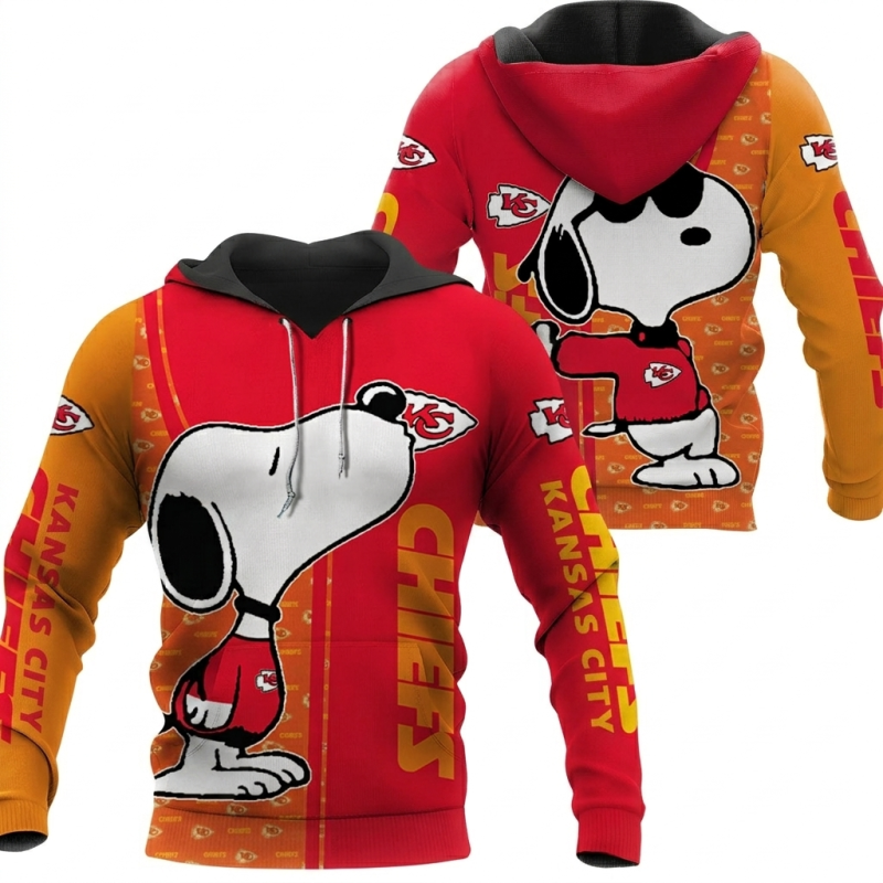 Kansas City Chiefs Snoopy All Over Printed Hoodie 1.Png