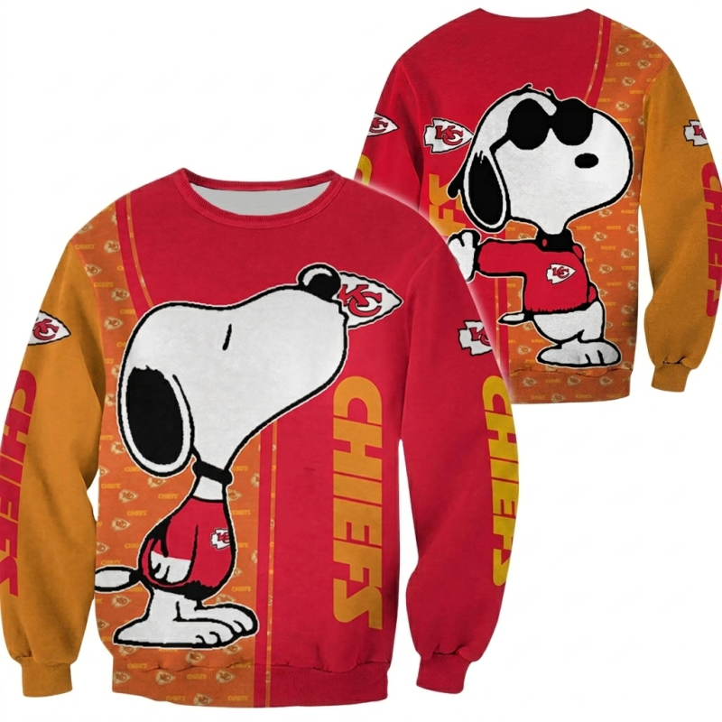 Kansas City Chiefs Snoopy All Over Printed Sweatshirt 1.Png