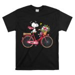 Kansas City Chiefs Snoopy Bicycle Flowers T Shirt 6